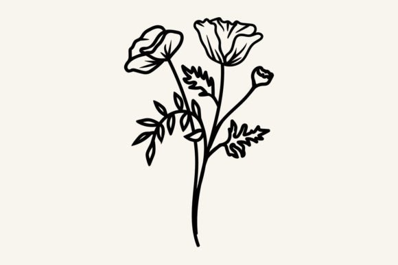 Birth Flower Poppy: Creative Digital Clip Art for August