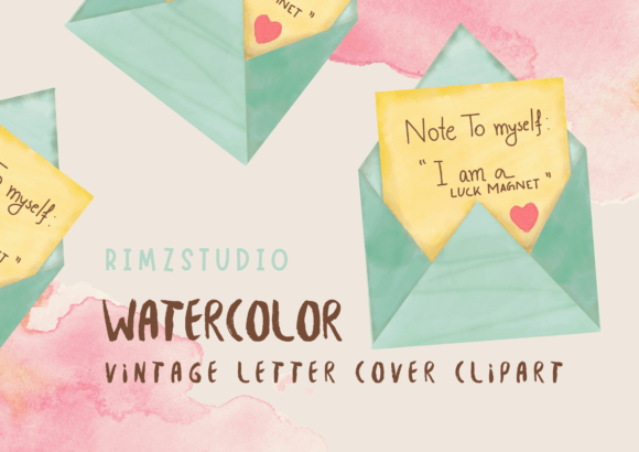 Transforming Digital Design with Watercolor Vintage Letter Cover Clipart