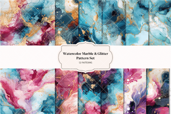 Watercolor Marbled Seamless Patterns: A Magical Design Element