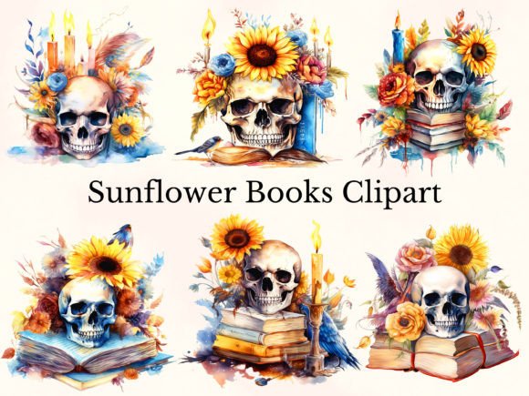 Watercolor Sunflower Skull Books Clipart: A Comprehensive Evaluation